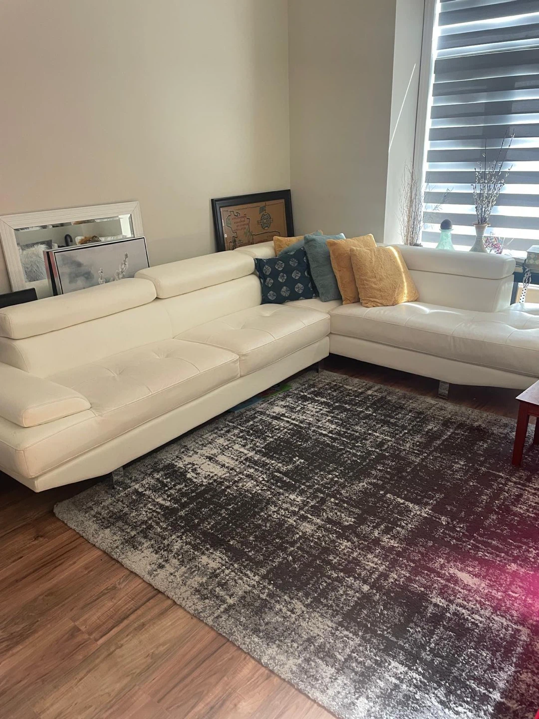 White Leather Sectional Sofa