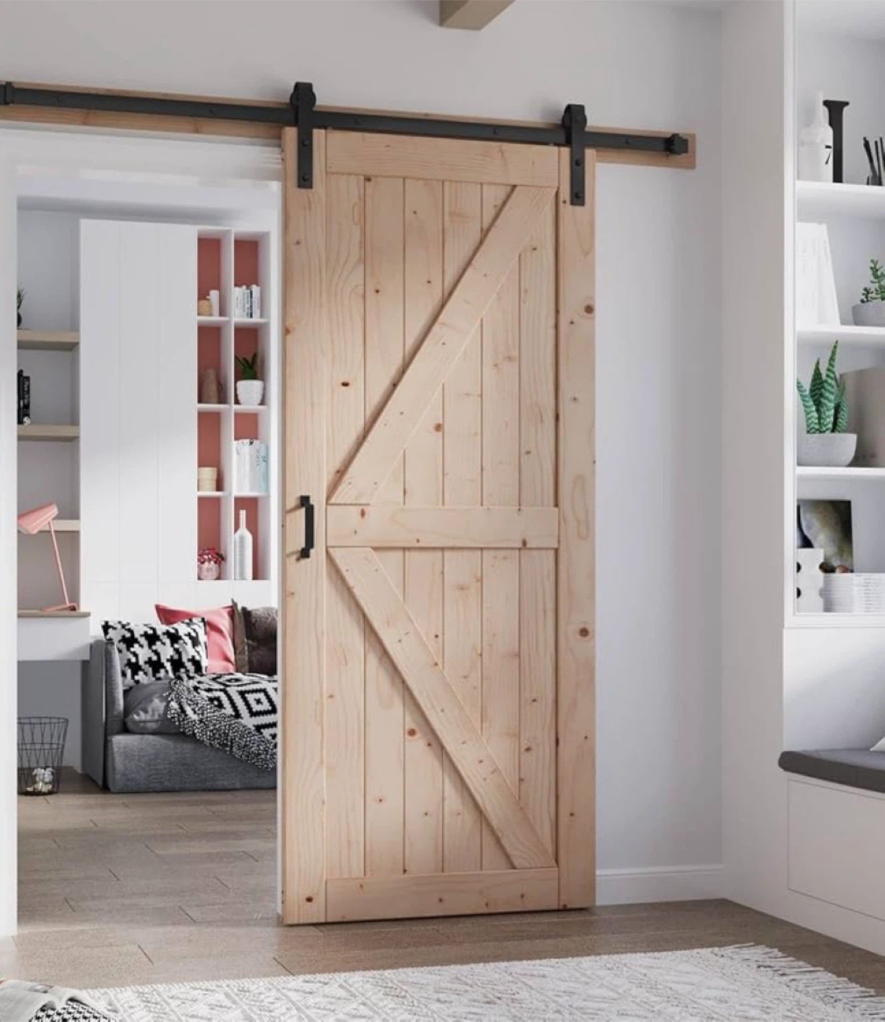 Wood Barn Door with Hardware