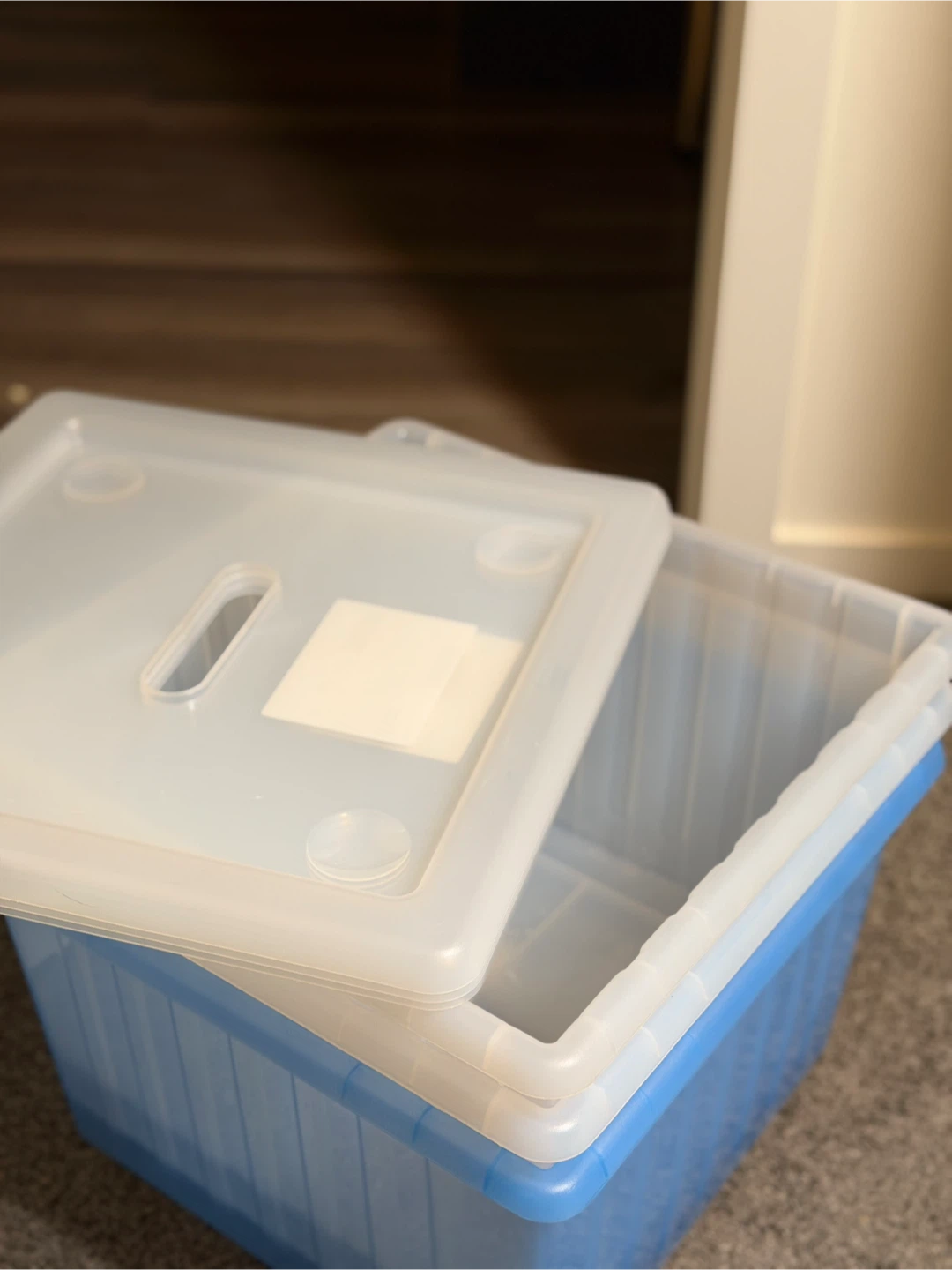 Blue & White Storage Bins with Lids - Set of 3 - photo 3