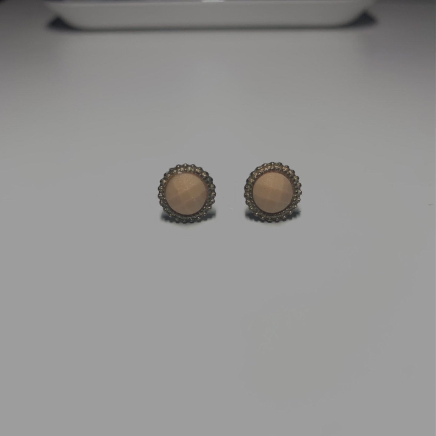 Stud Earrings - Peachy Biege