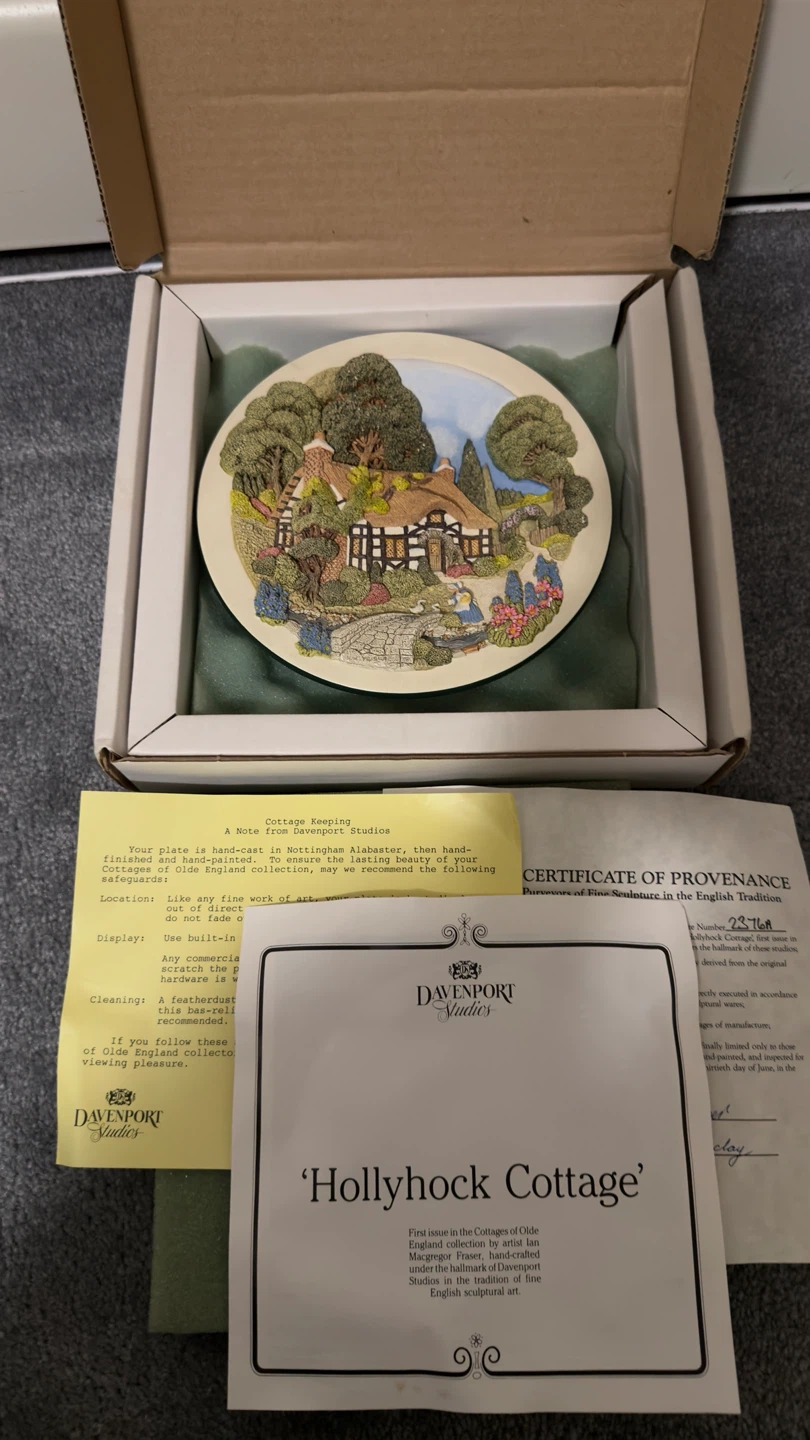 Davenport Studios 'Hollyhock Cottage' Plate