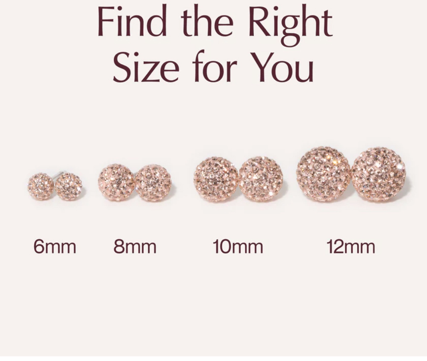 8mm Sparkle Crystal Ball Studs - pink, blue, purple - photo 3