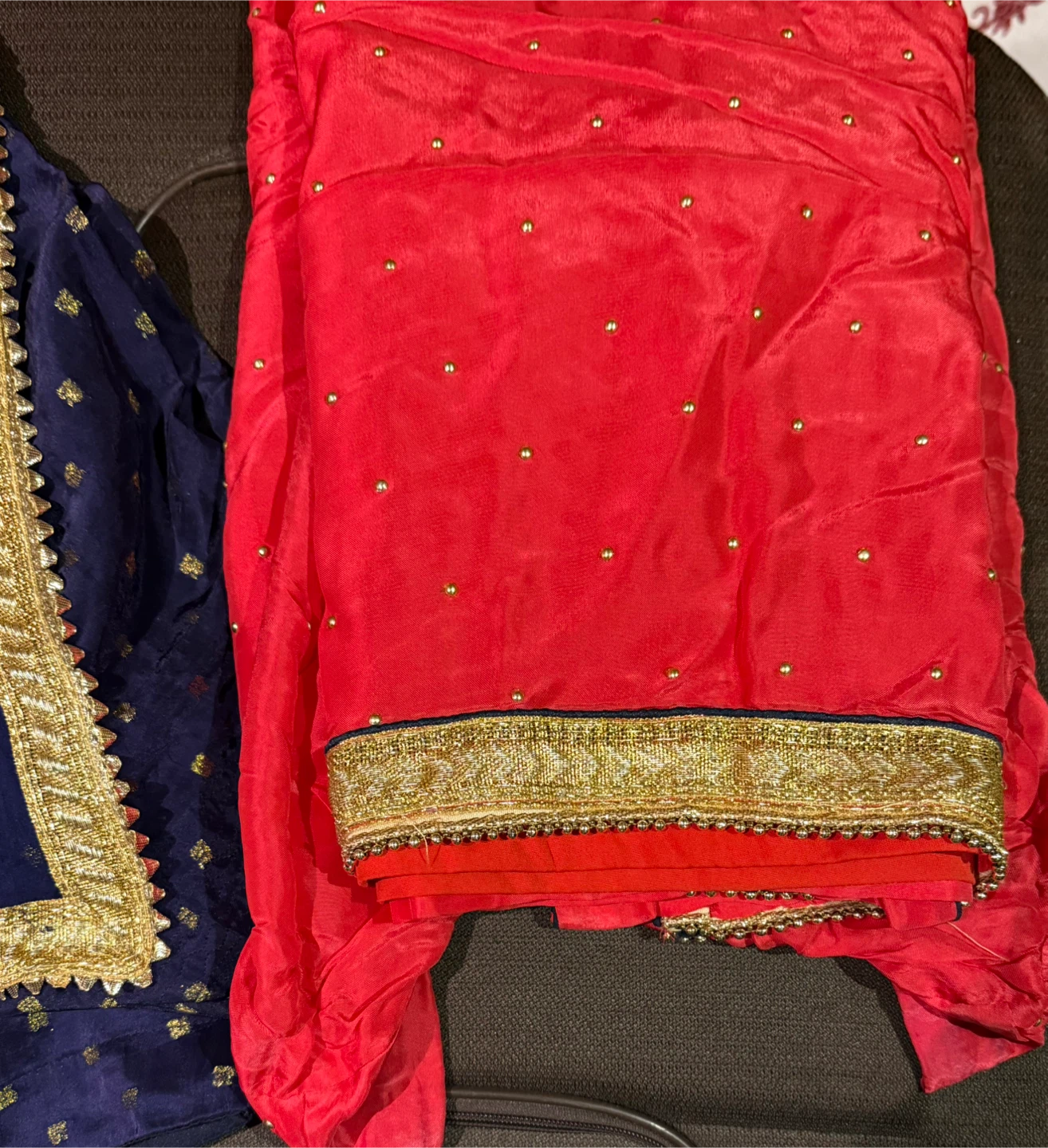 Red Embroidered Salwar Kameez Suit (XL) - photo 5