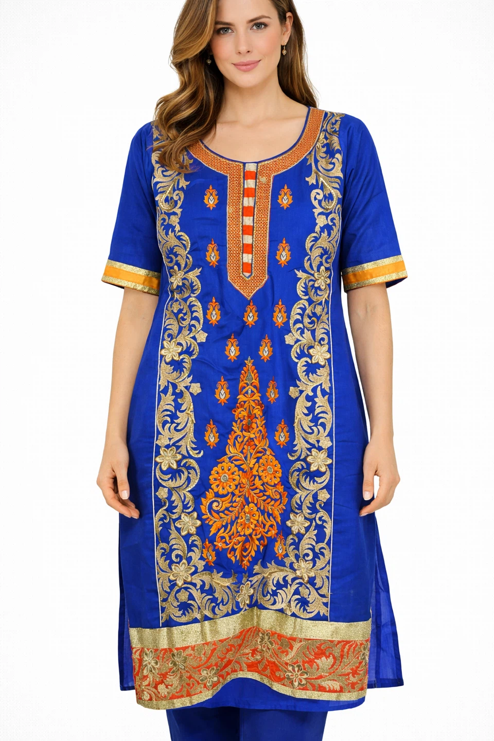 Blue Embroidered Salwar Kameez (M)