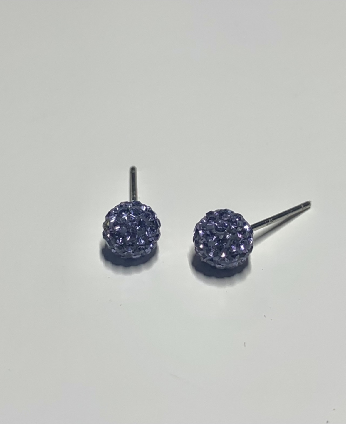 8mm Sparkle Crystal Ball Studs - pink, blue, purple - photo 4