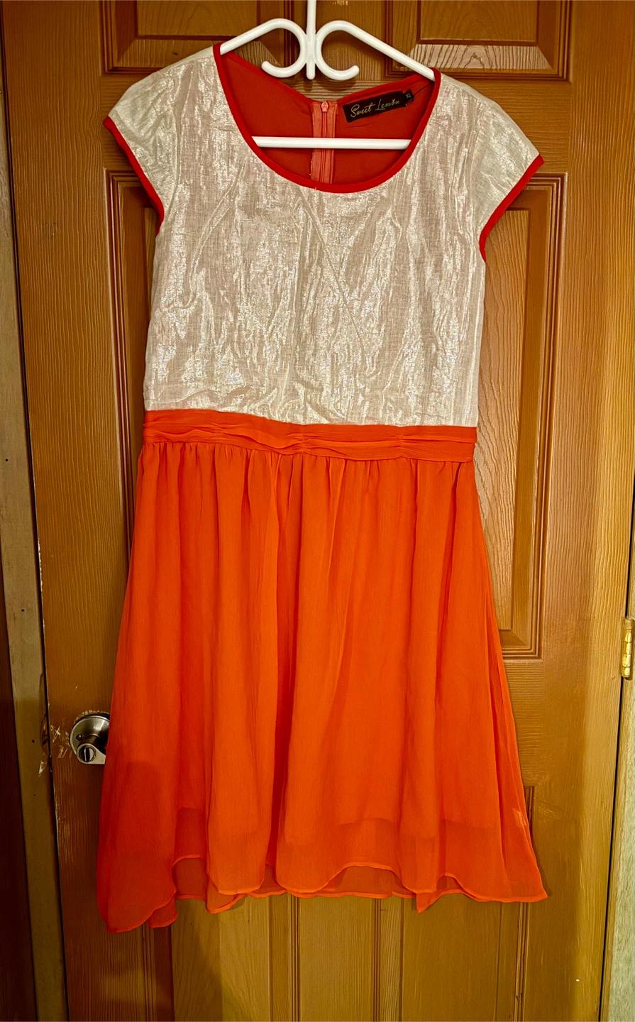 Sweet Lemon Dress - Size XL - Orange & Silver - photo 2