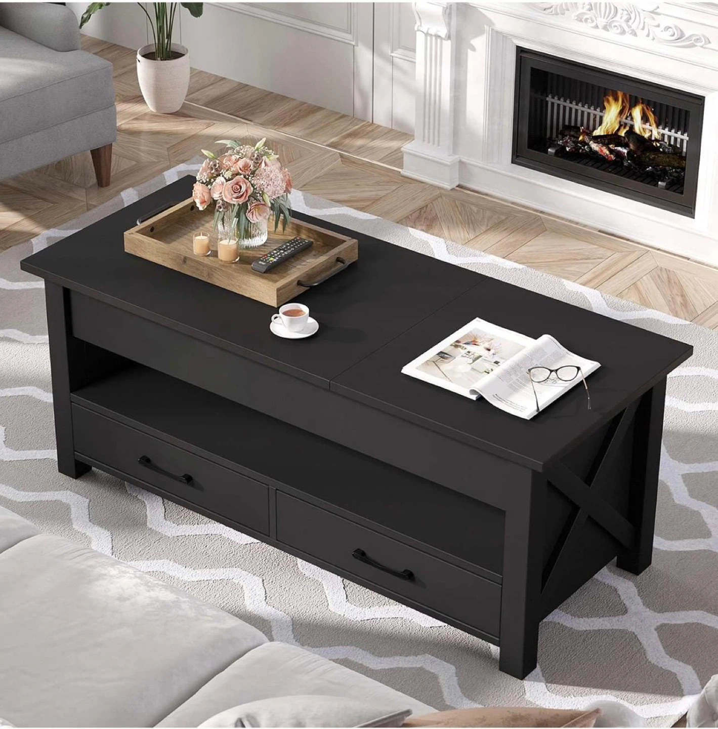 Lift Top Coffee Table - Black - photo 2