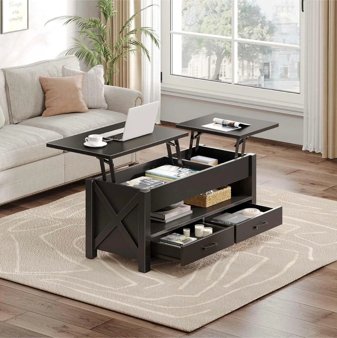 Lift Top Coffee Table - Black