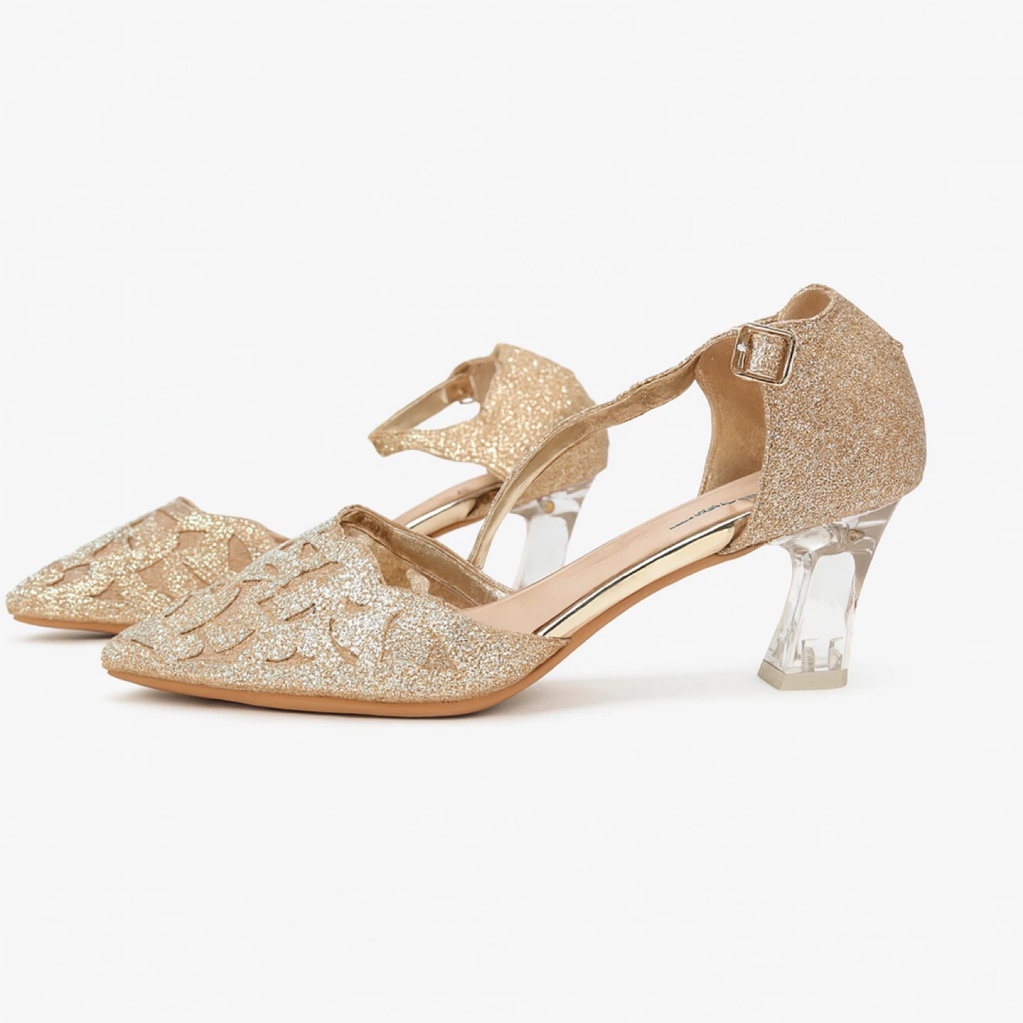 Icewalk Gold Glitter Heels - Size 8