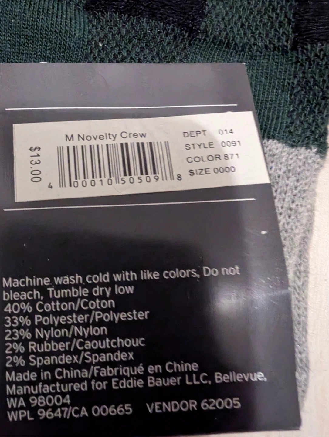 Eddie Bauer Men's Crew Socks - One Size - New - photo 4