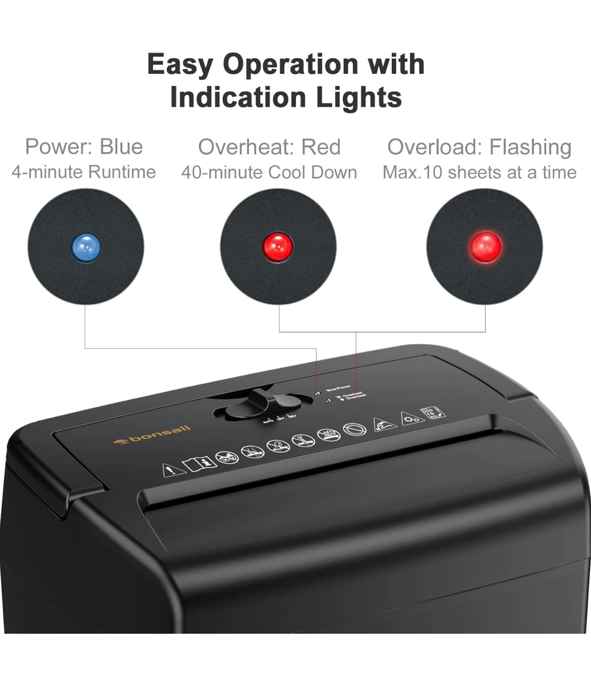 Bonsaii Paper Shredder - Black