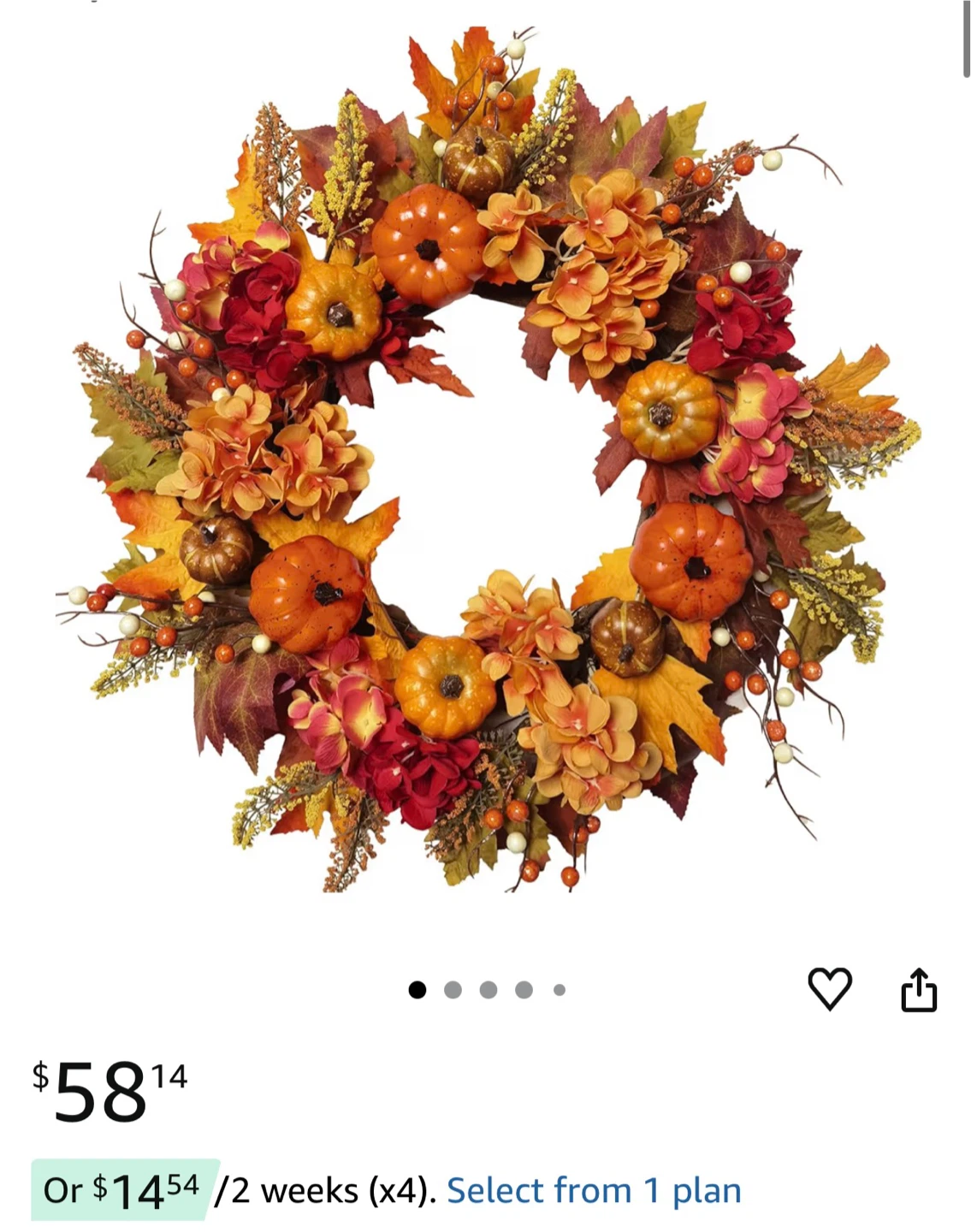 Fall Harvest Pumpkin Wreath