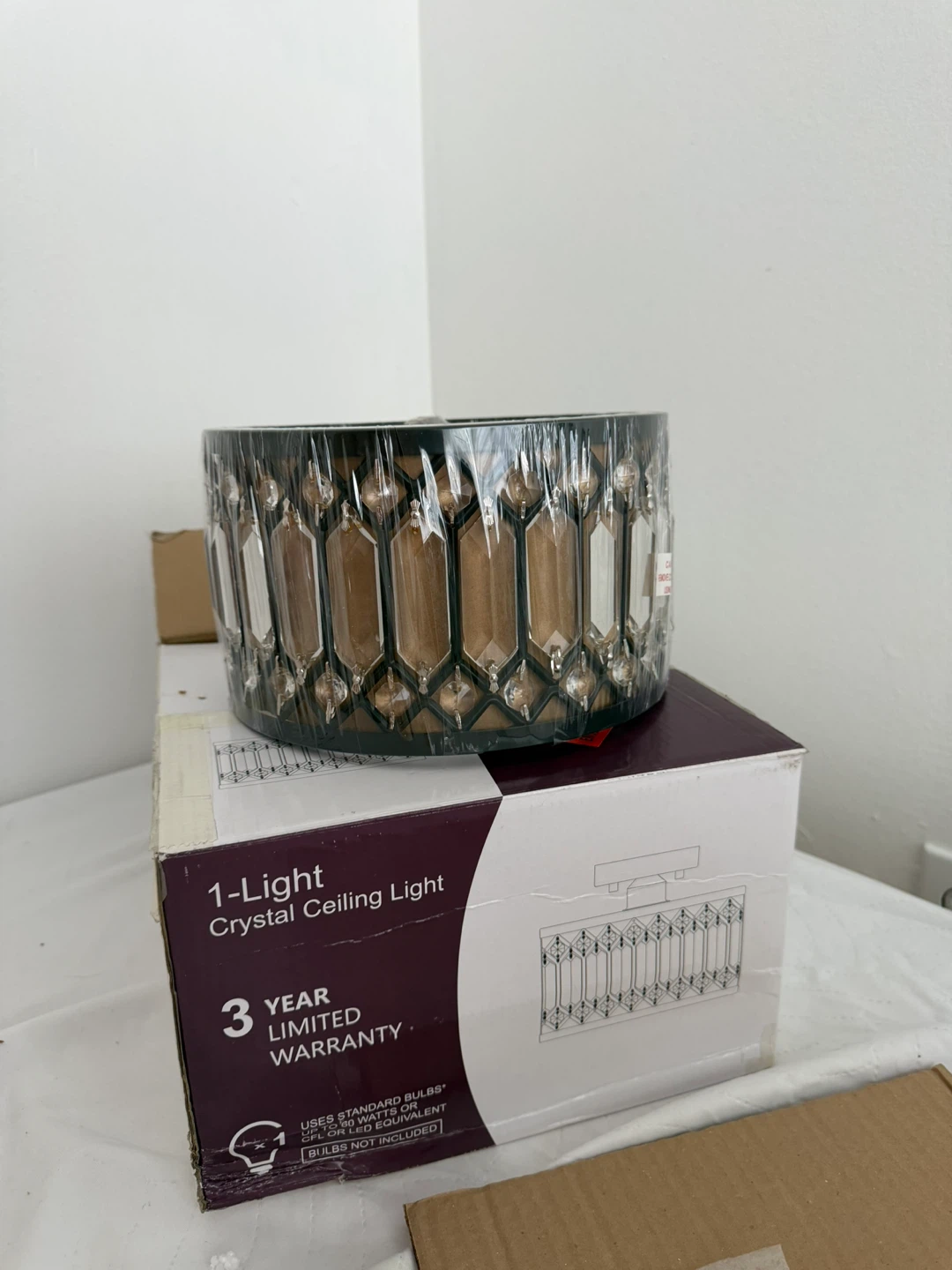1-Light Crystal Ceiling Light (New) - photo 2