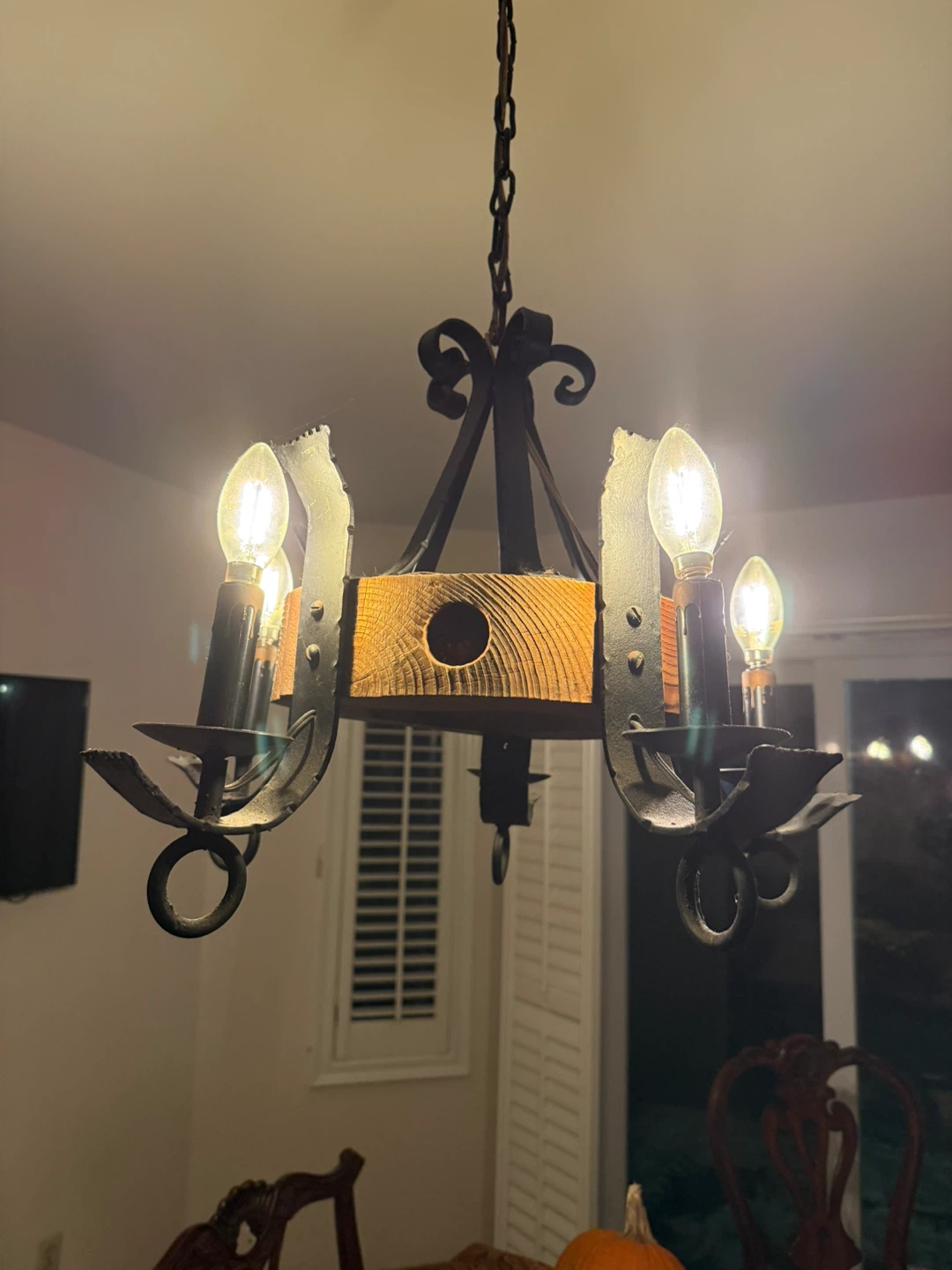 Rustic Wood & Iron Chandelier - photo 5