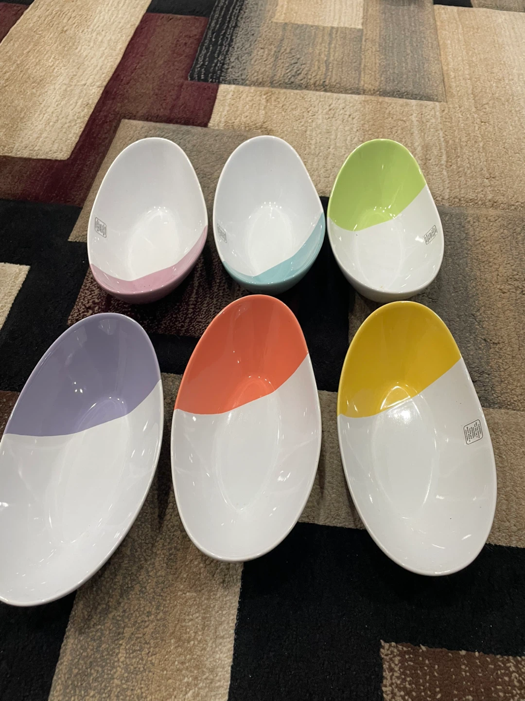 Set of 6 Colourful Serving Bowls