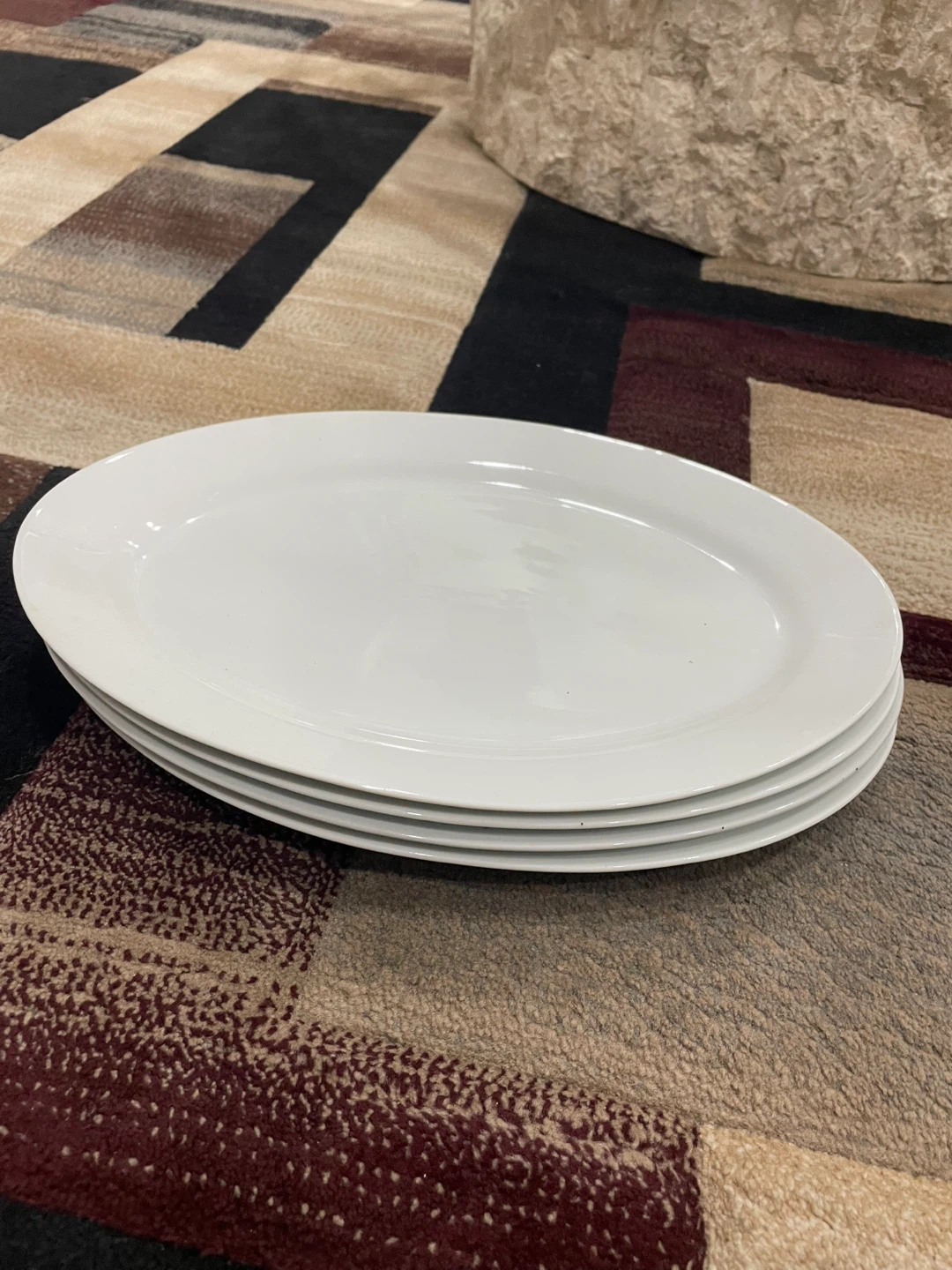 White Oval Serving Plates