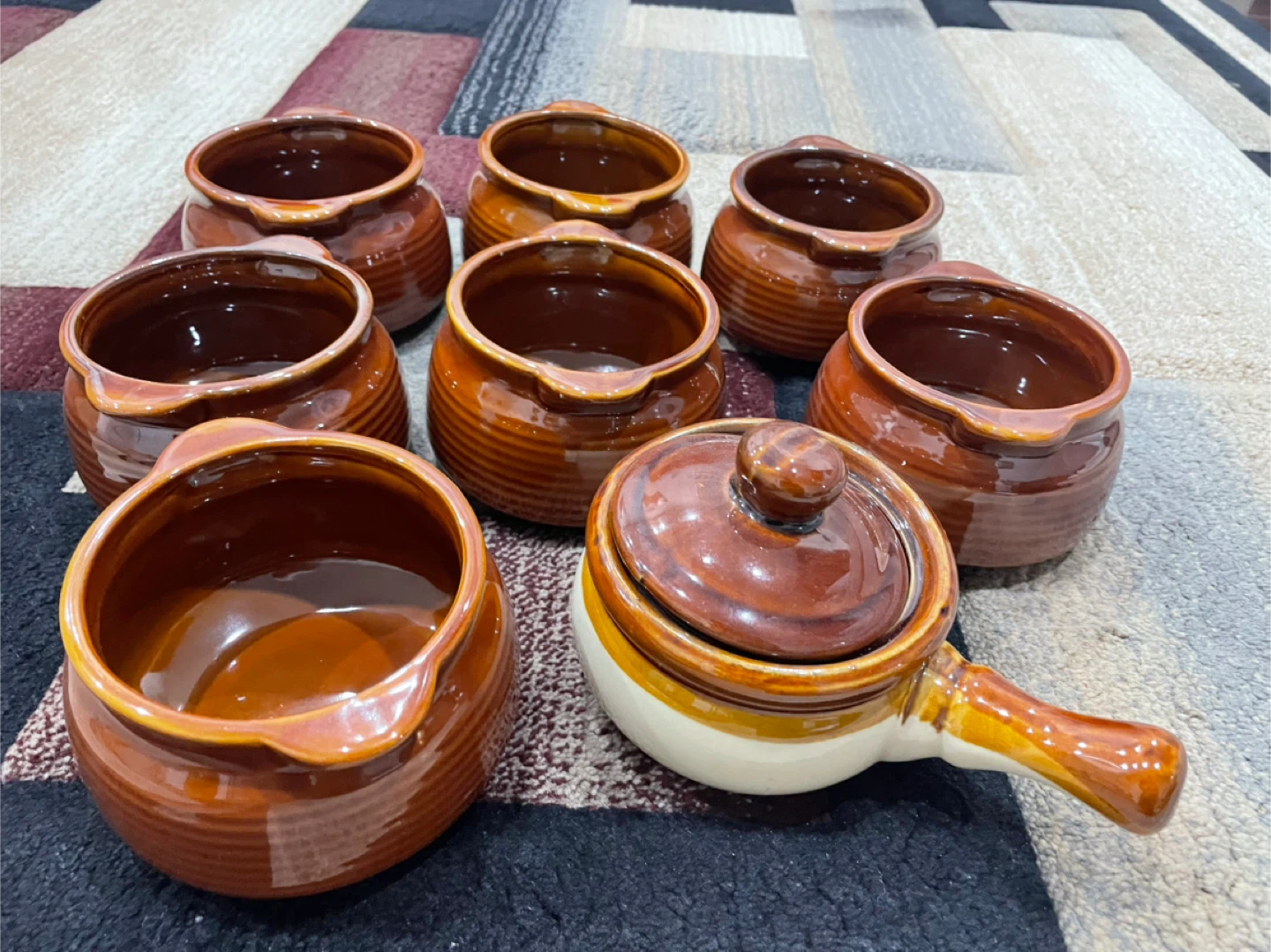 Brown Stoneware French Onion Soup Bowls (Set of 8) - photo 3