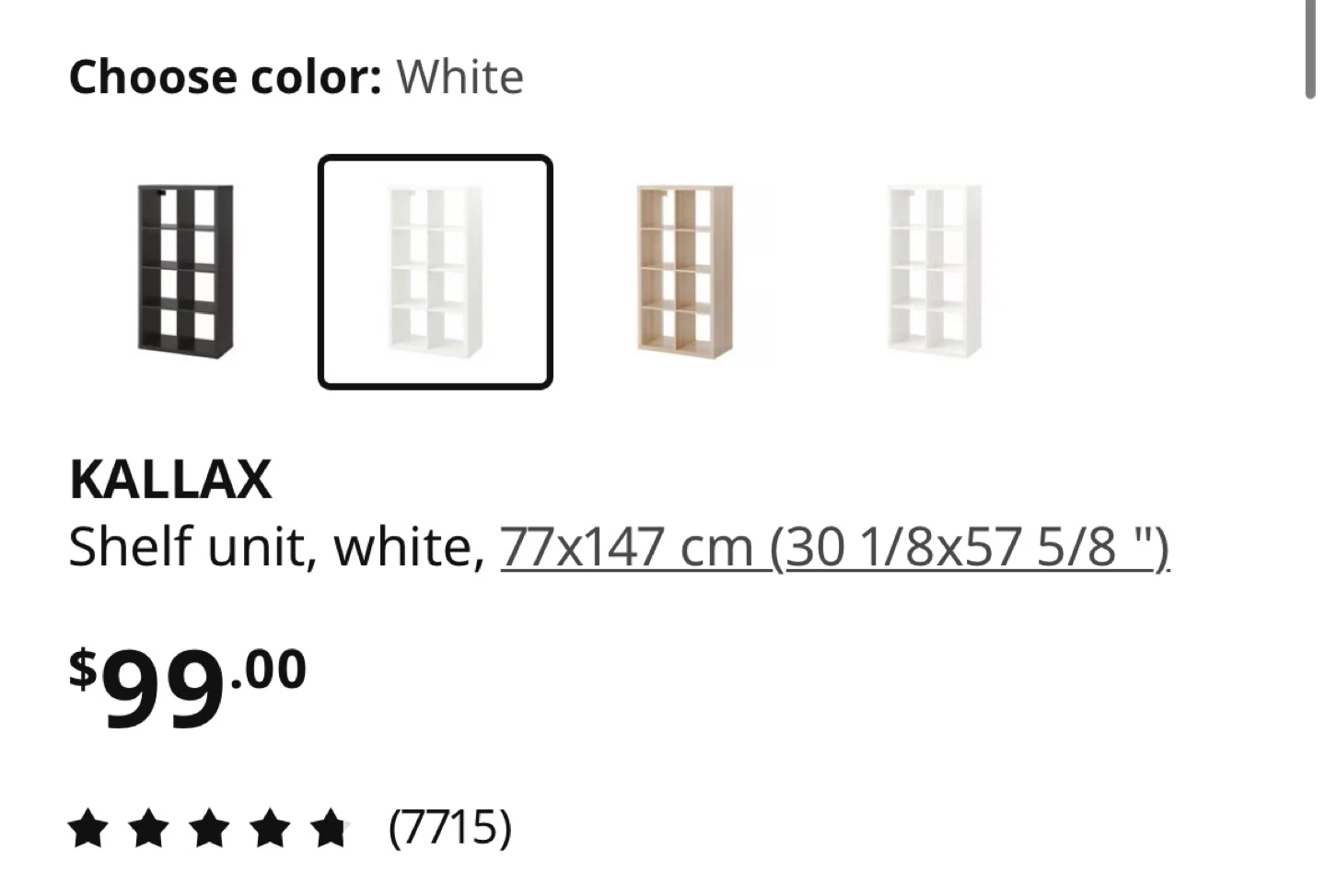 IKEA Kallax Shelf Unit - White - photo 4
