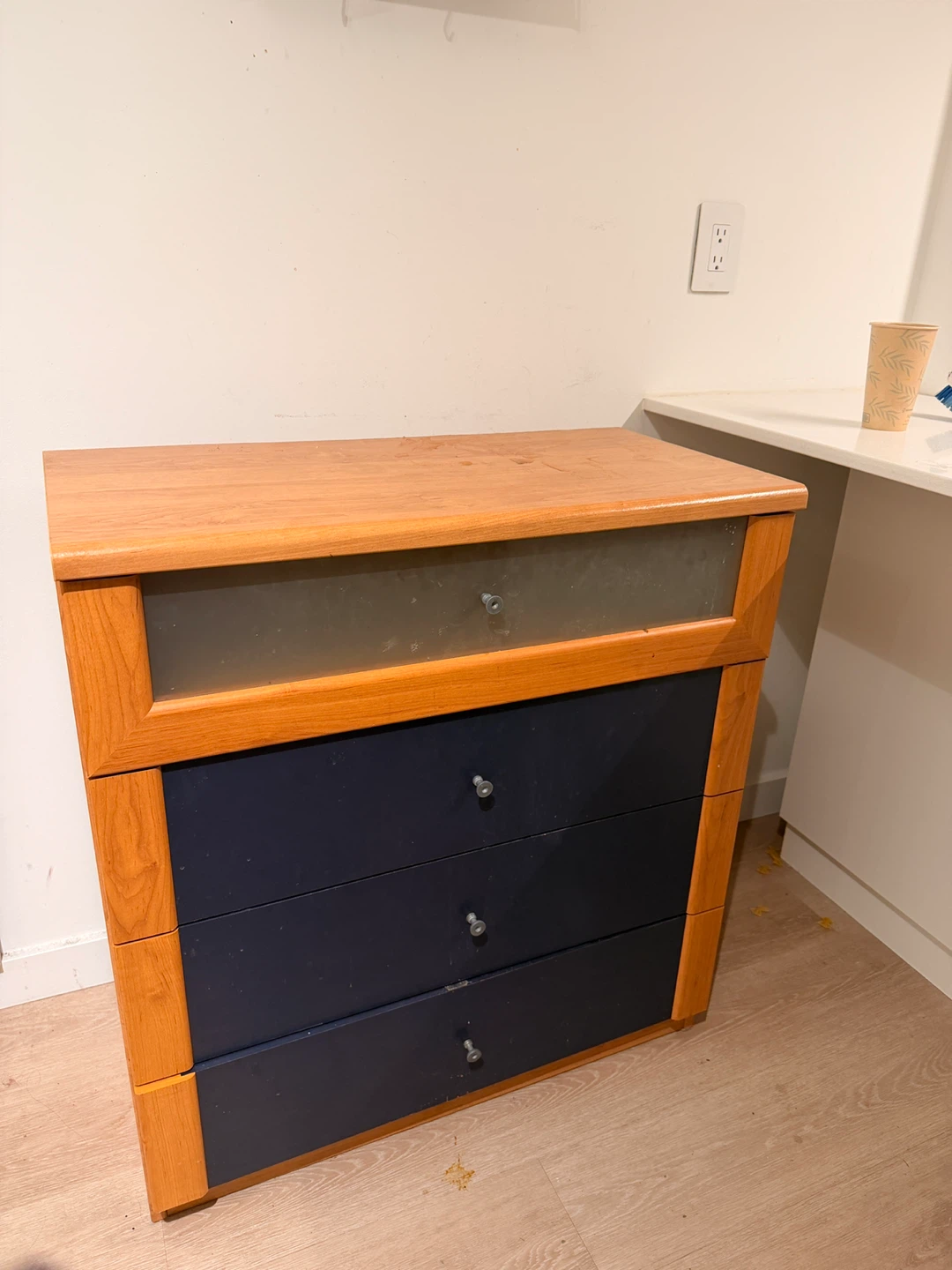 Wood and Navy Dresser