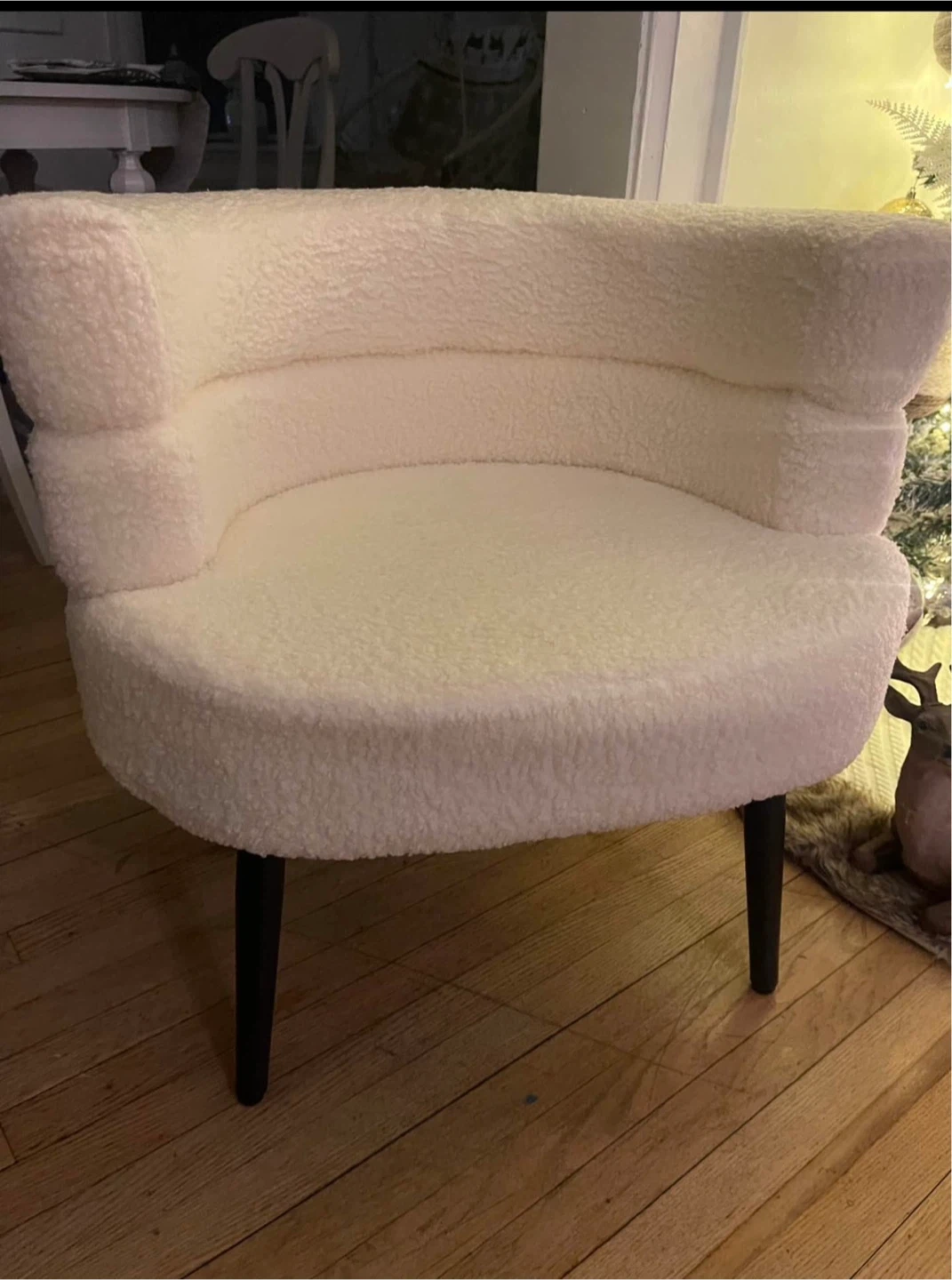 Cream Boucle Accent Chair - photo 2