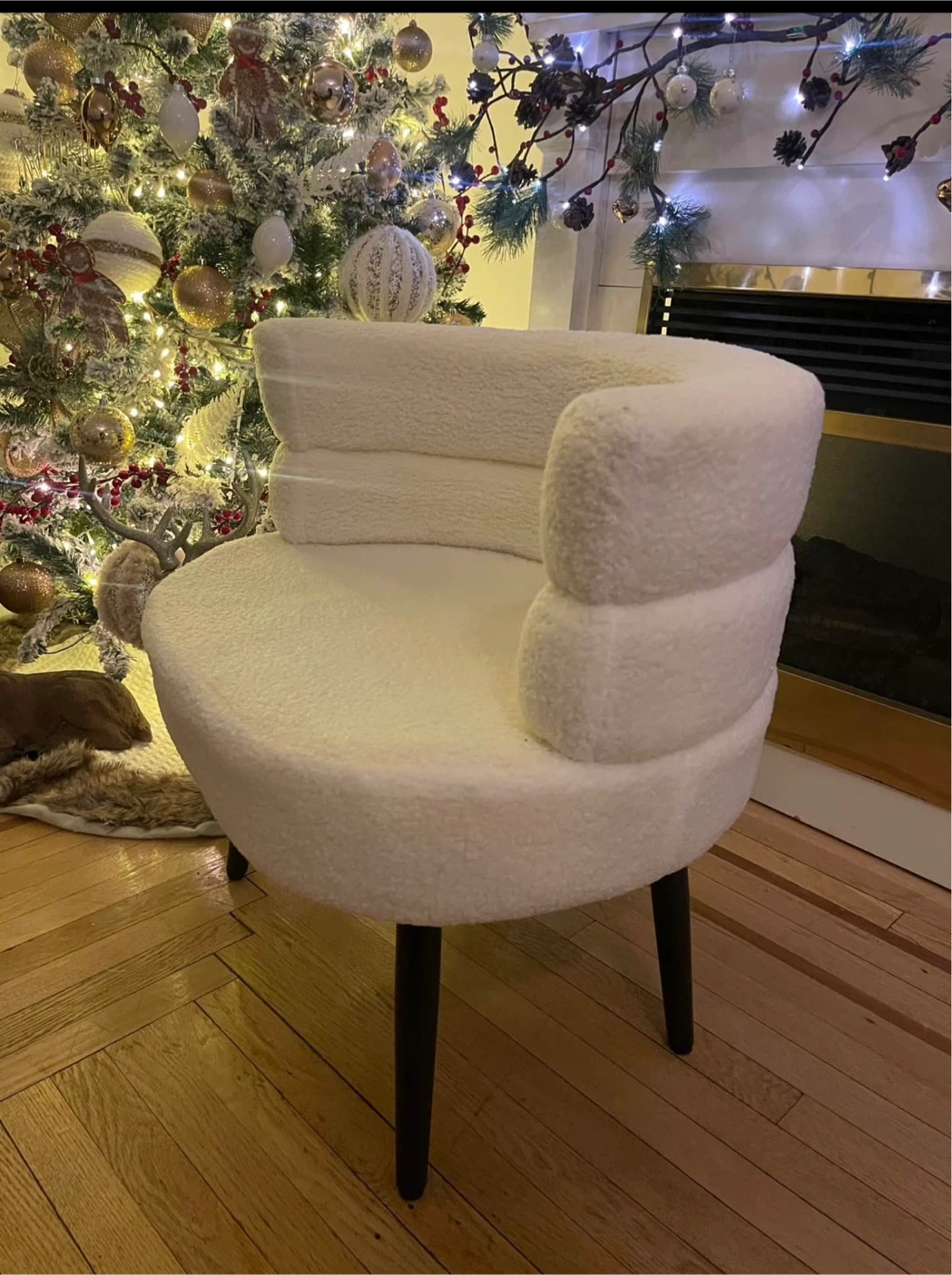 Cream Boucle Accent Chair - photo 3