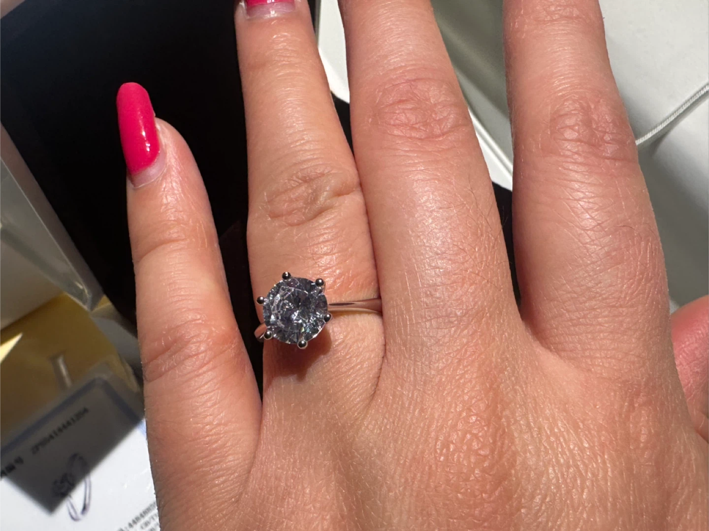 New! Stamped 2ct platinum diamond ring sz 6