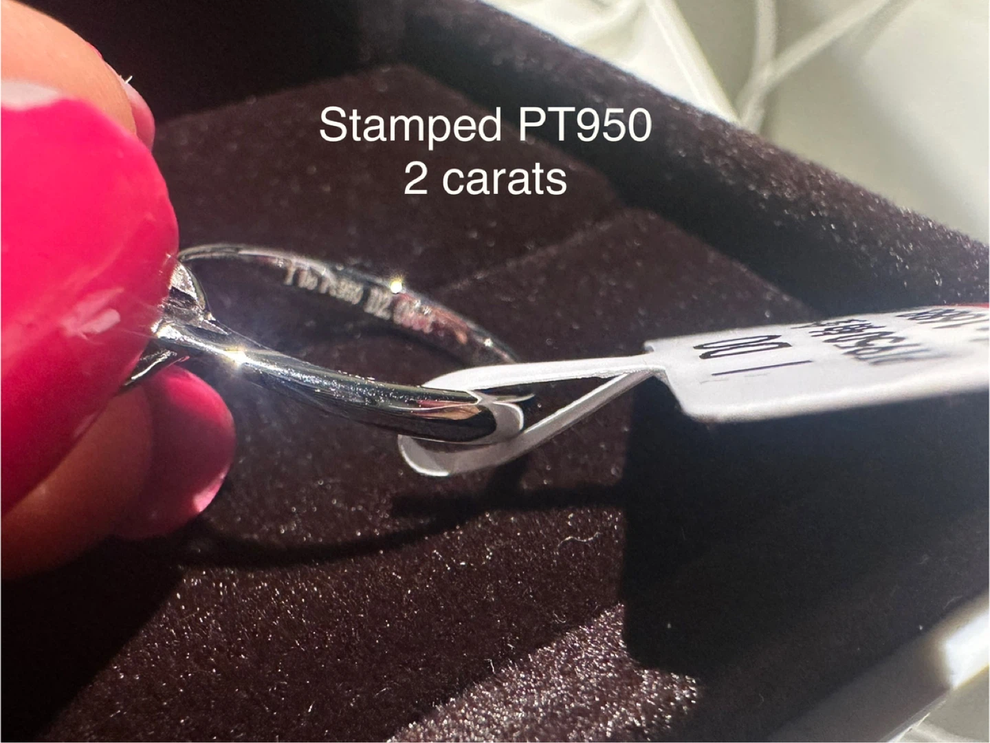 New! Stamped 2ct platinum diamond ring sz 6 - photo 5