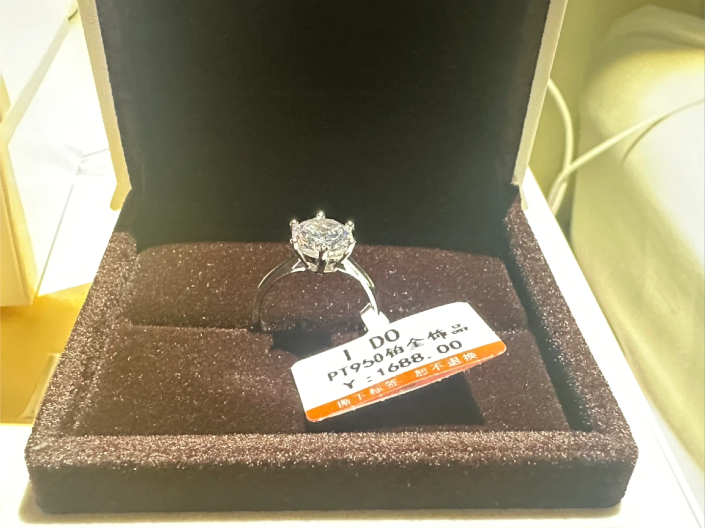 New! Stamped 2ct platinum diamond ring sz 6 - photo 4