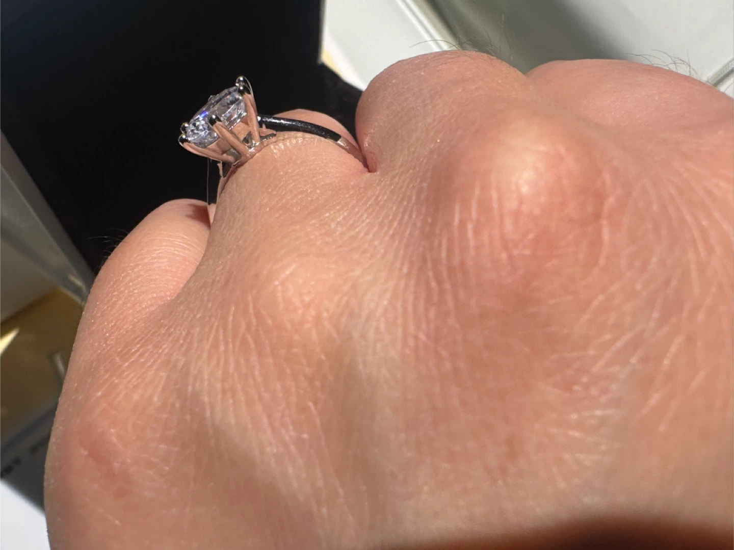 New! Stamped 2ct platinum diamond ring sz 6 - photo 2