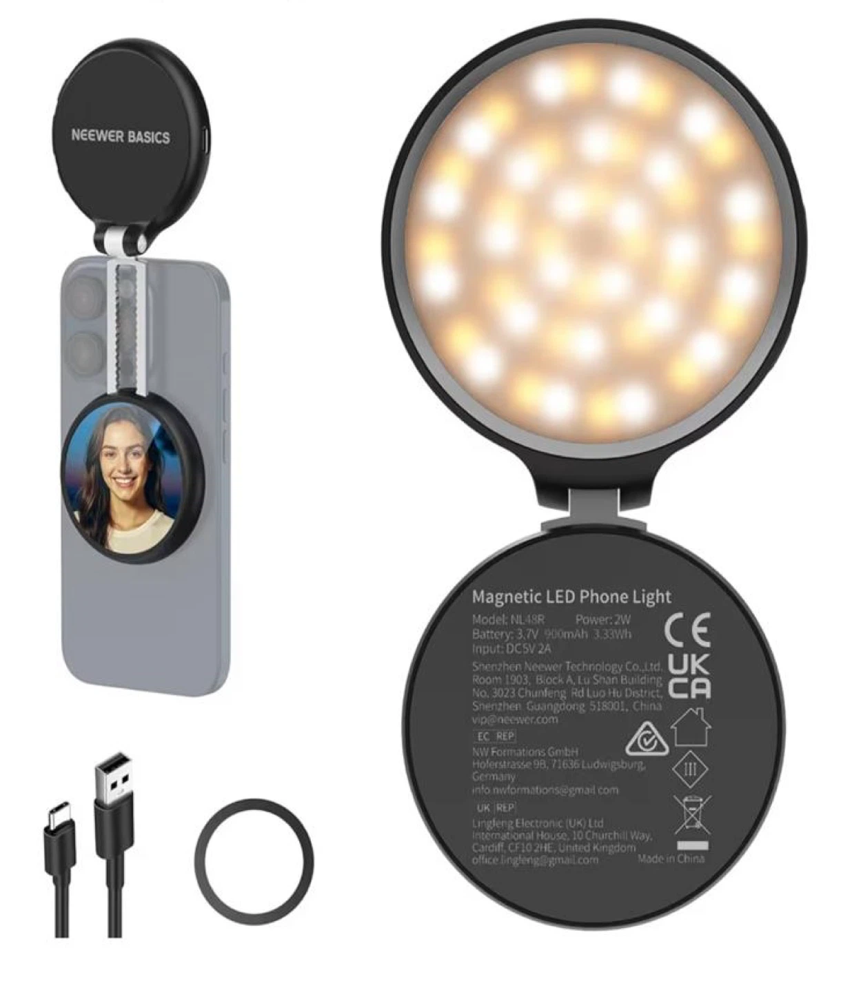 NEEWER Basics Magnetic LED Selfie Light - photo 2