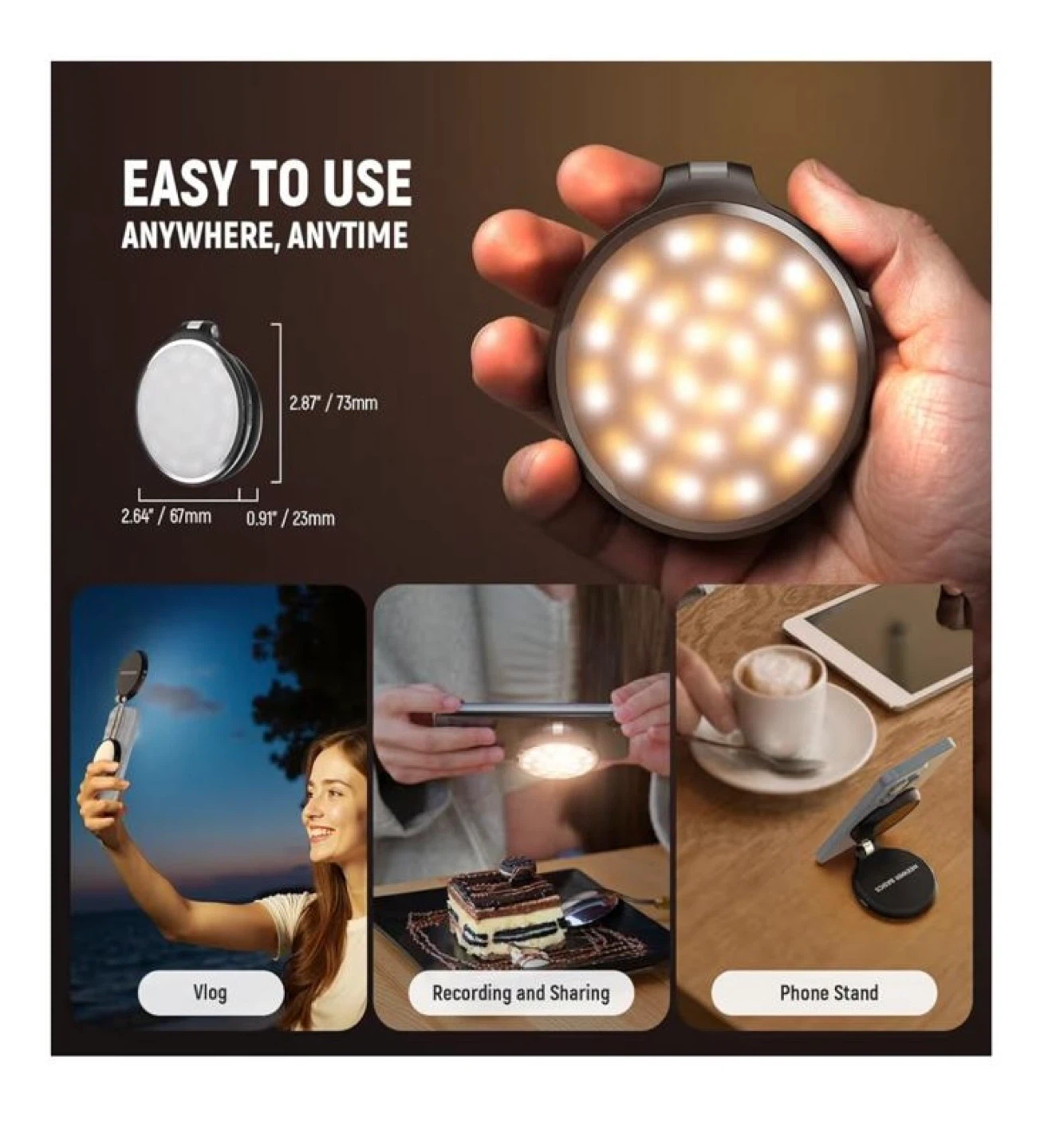 NEEWER Basics Magnetic LED Selfie Light