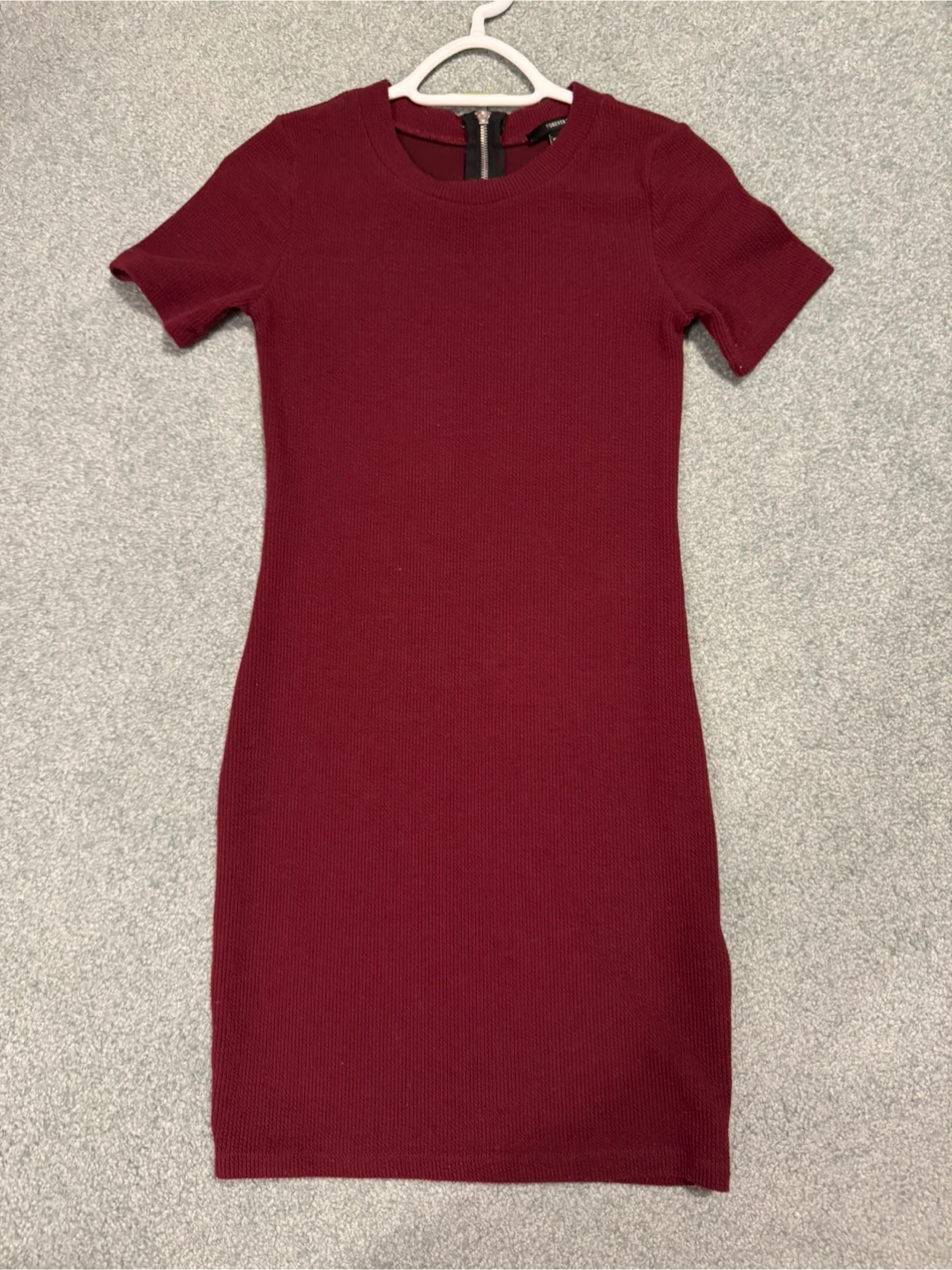 Forever 21 Burgundy Ribbed Mini Dress -S