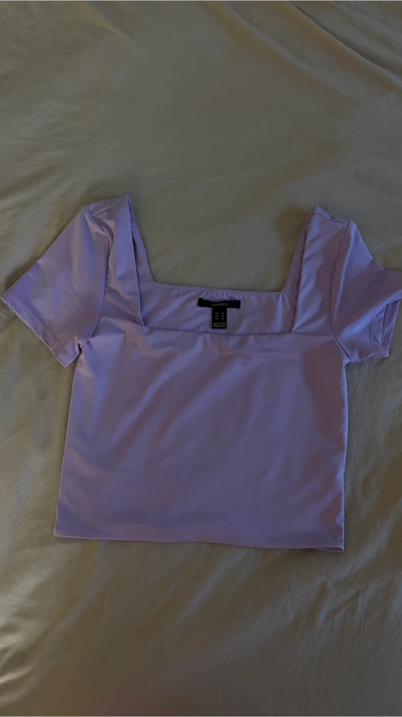 Forever 21 Lilac Square Neck Top - Size M