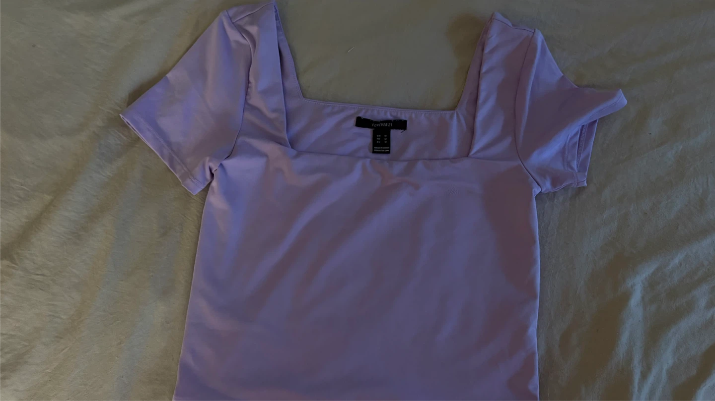 Forever 21 Lilac Square Neck Top - Size M - photo 2