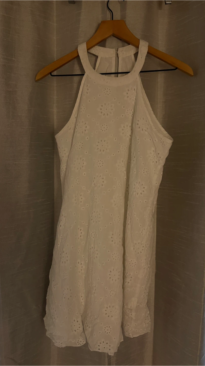 White Eyelet Halter Dress - photo 2