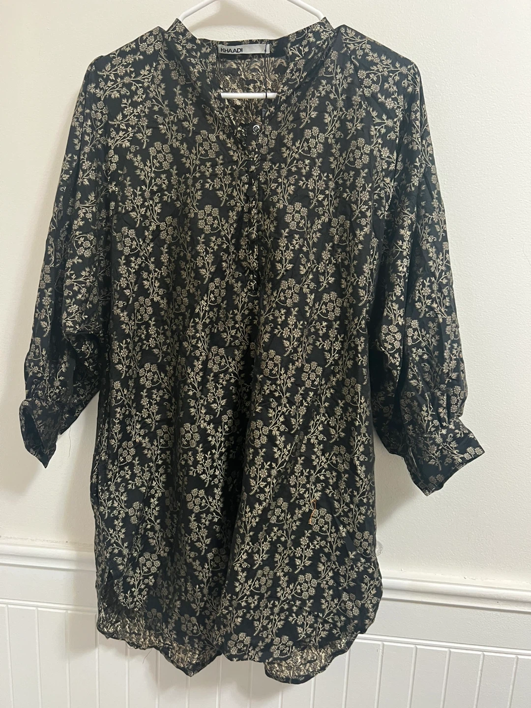 Khaadi Black Floral Print Top Size 8 - photo 2