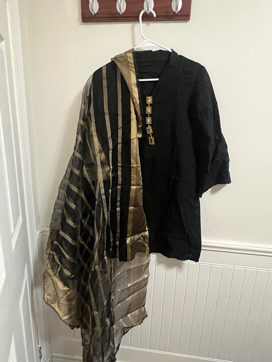 Black Embroidered Kurti with  dupatta 3 piece suit