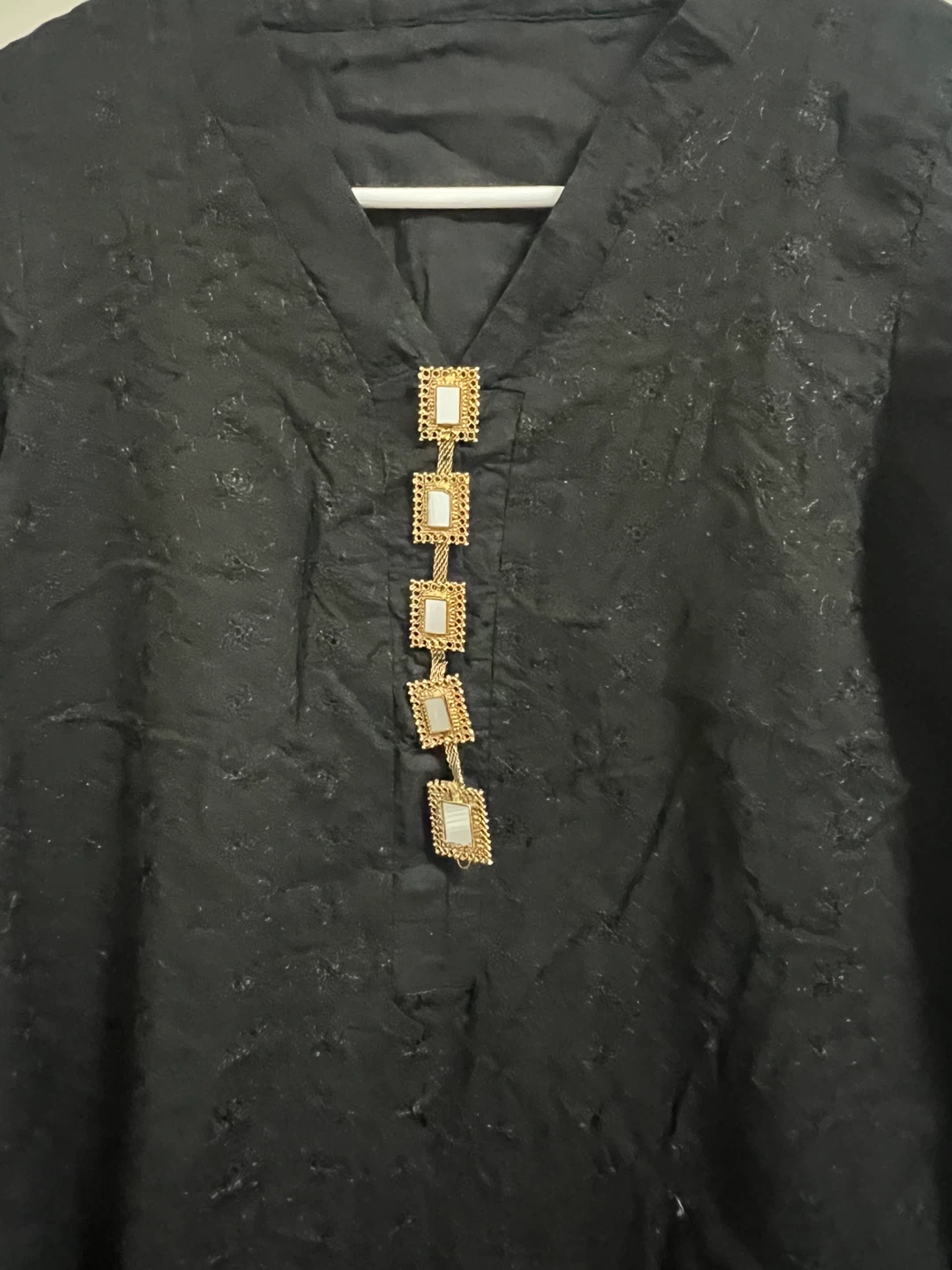 Black Embroidered Kurti with  dupatta 3 piece suit - photo 3