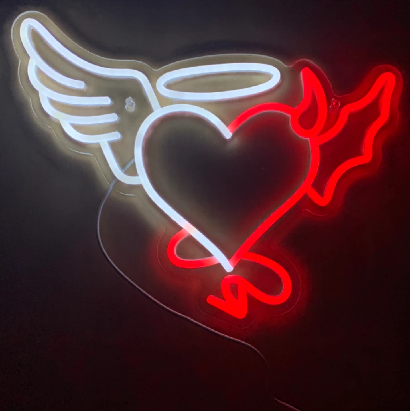 Angel & Devil Heart Neon Sign