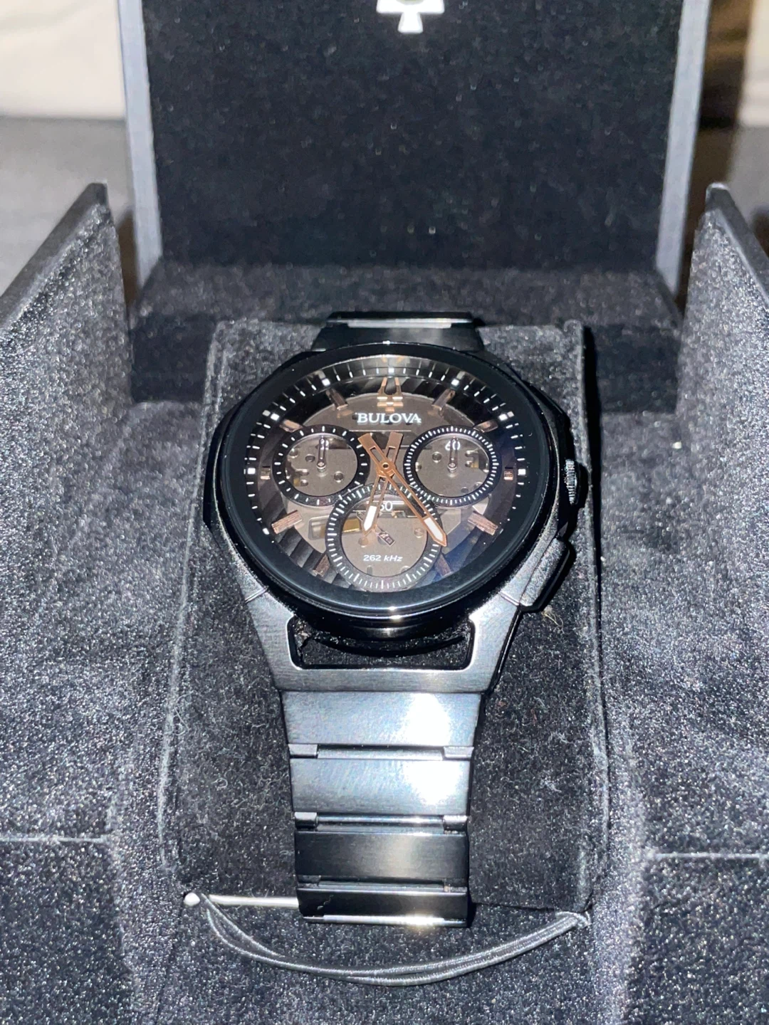 Bulova Men's CURV Chronograph Black Stainless Steel Watch