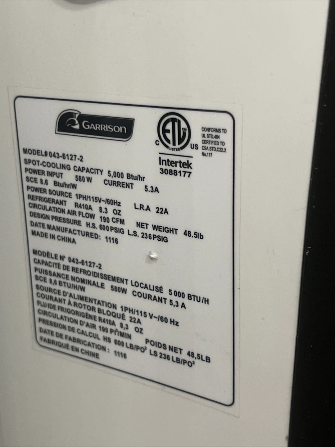 Portable air conditioner Garrison - photo 2