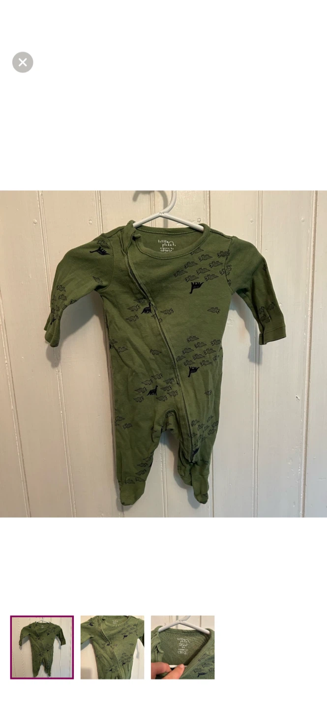 Little Planet Carter's 3-6M Organic Cotton Dino Romper