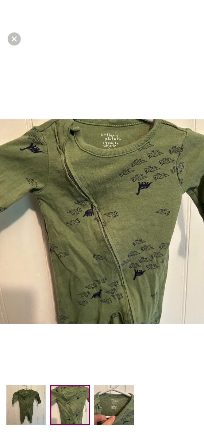 Little Planet Carter's 3-6M Organic Cotton Dino Romper - photo 2