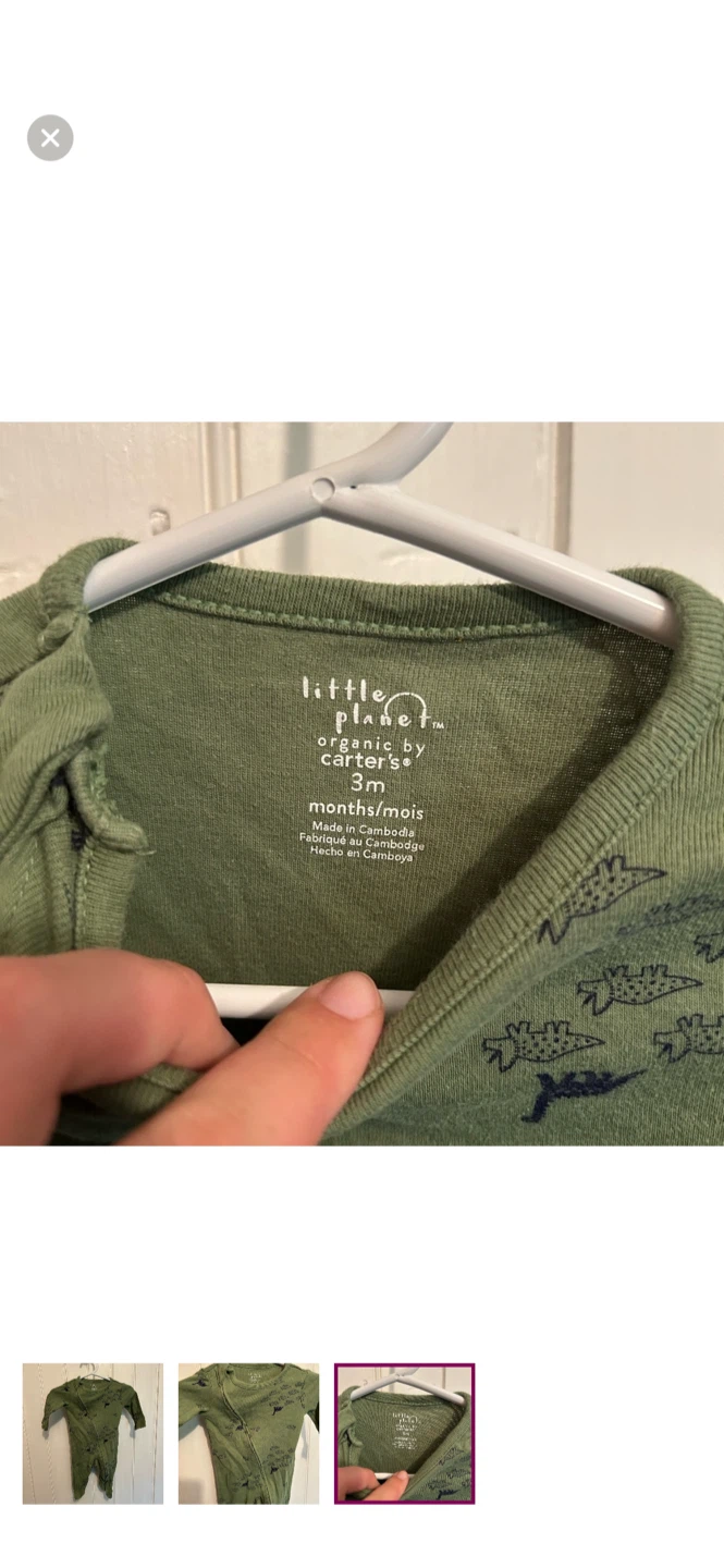 Little Planet Carter's 3-6M Organic Cotton Dino Romper - photo 3