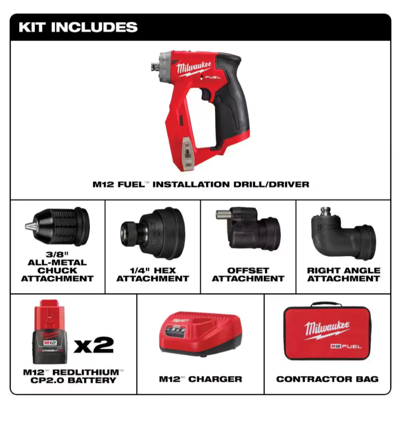 Milwaukee M12 FUEL Installation Drill/Driver Kit - photo 3