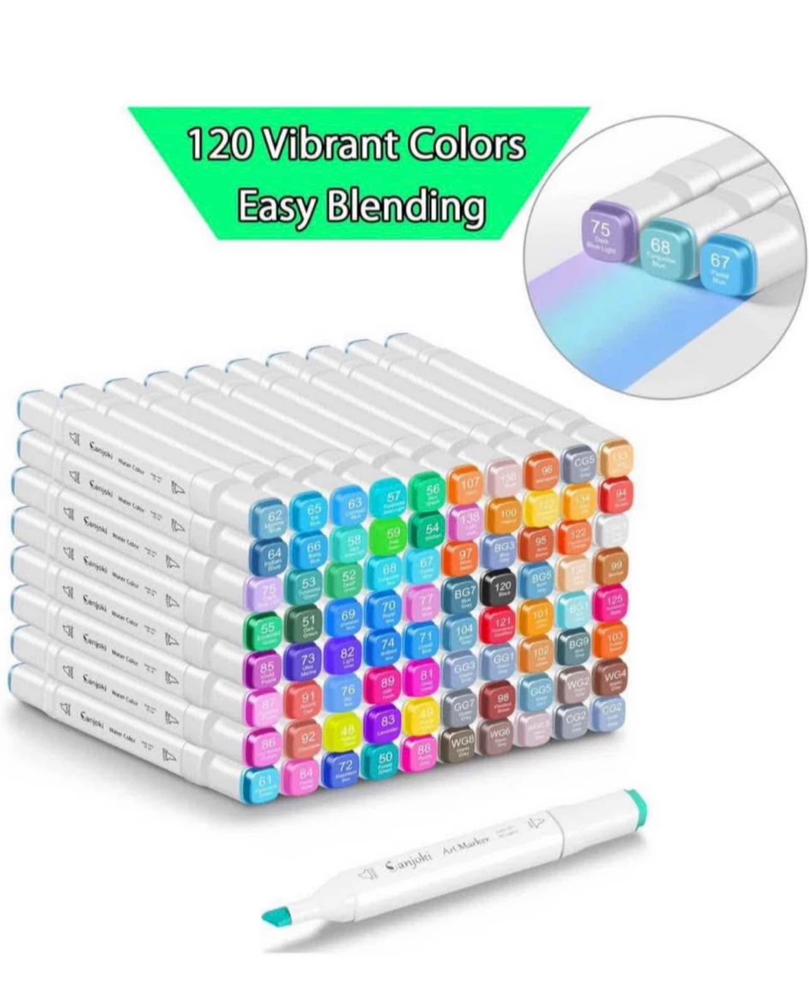Alcohol Markers 120 colors,Broad&Fine Dual Tip - photo 4