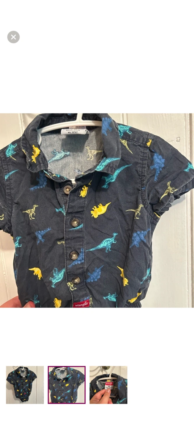 Wrangler 6M Dinosaur Print onesie - photo 2