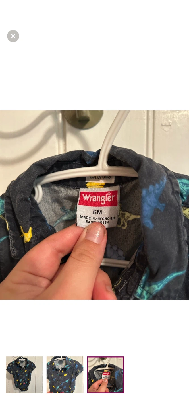 Wrangler 6M Dinosaur Print onesie - photo 3