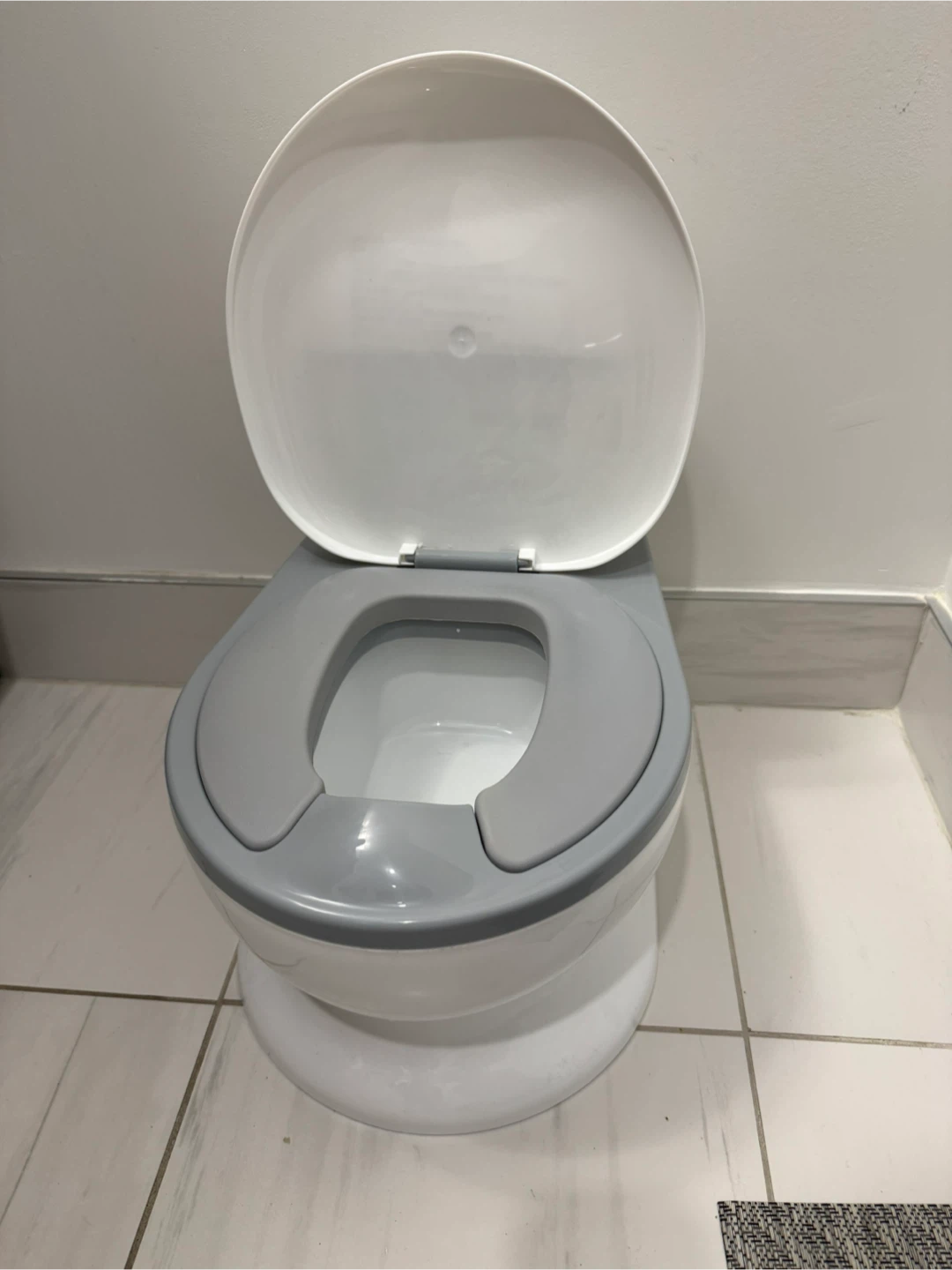 White & grey potty toilet