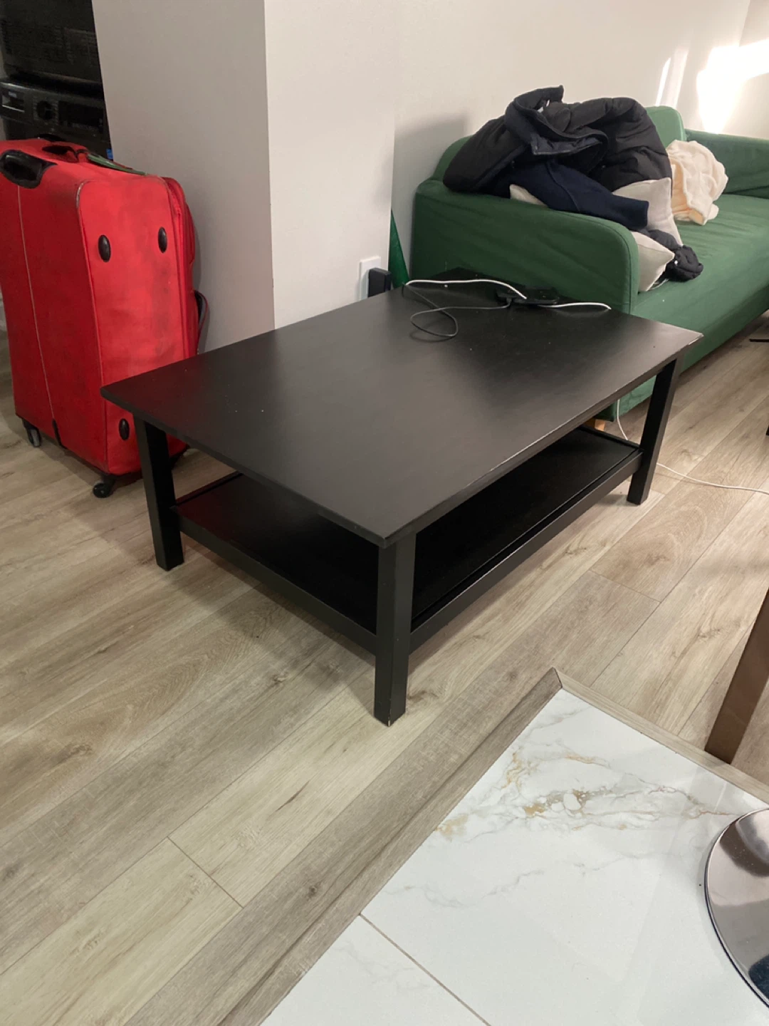 Black Coffee Table with Bottom Shelf